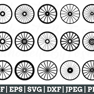 Wagon Wheel Svg, Wagon Wheel Cut File, Wagon Wheels Silhouette, Wagon Wheel Vector, Jpeg, Png