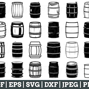 Barrel Svg, Barrel Cut File, Barrel Silhouette, Barrel Cut File, Barrel Dxf, Jpeg, Png