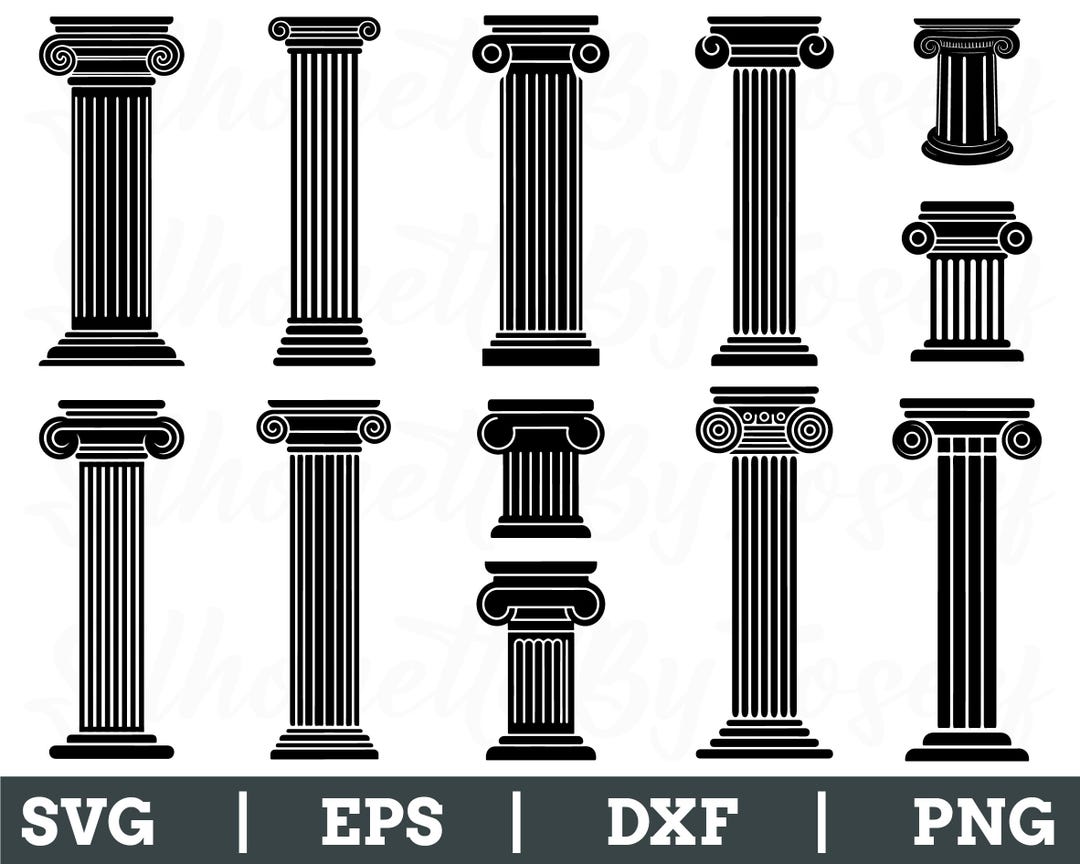 Greek Columns Svg, Greek Column Vector, Greek Column Dxf, Png - Etsy