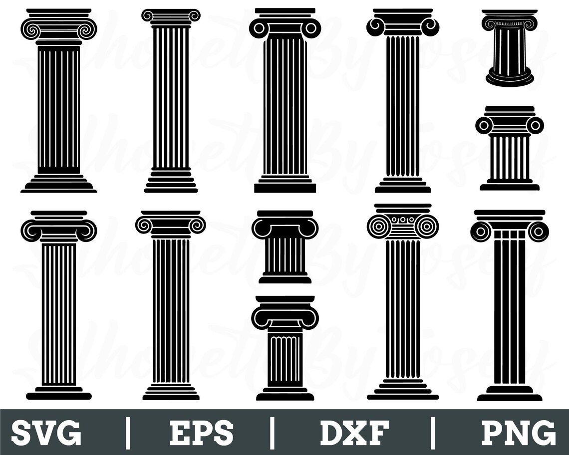 Greek Columns Svg, Greek Column Vector, Greek Column Dxf, Png - Etsy