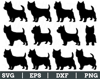 Silueta de perro Cairn Terrier, vector de Cairn Terrier, DXF, PNG