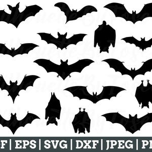 Bats Svg, Bats Cut File, Bats Silhouette, Bat Vector, Bat Cricut, Jpeg, Png