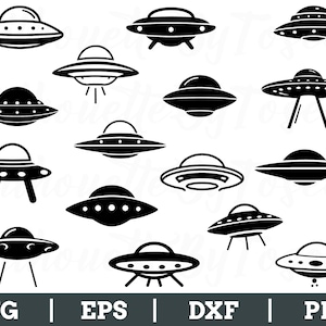 UFO svg, UFO Silhouette, UFO-Vektorgrafik, Dxf, Png