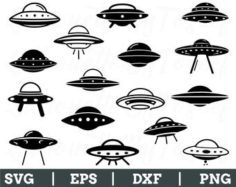 UFO Svg, UFO Silhouette, UFO Vector, Dxf, Png