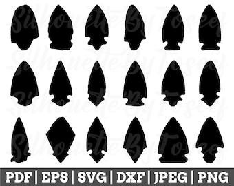 Native Stone Arrowhead Svg, Stone Arrowhead Silhouette, Arrowhead Vector, Jpeg, Png