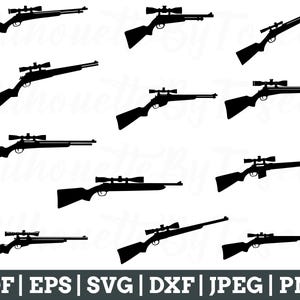 Hunting Rifle Svg, Hunting Rifle Vector, Hunting Rifle Silhouette, Rifle Cricut, Jpeg, Png