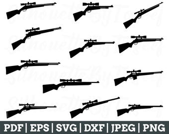 Hunting Rifle Svg, Hunting Rifle Vector, Hunting Rifle Silhouette, Rifle Cricut, Jpeg, Png