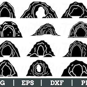 Cave Svg, Cave Silhouette, Cave Cut File, Cave Vector, Dxf, Png