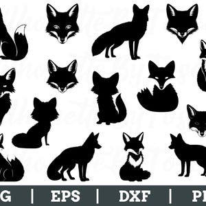 Fox Svg, Fox Vector, Fox Silhouette, Fox Vector, Fox Head Dxf, Png