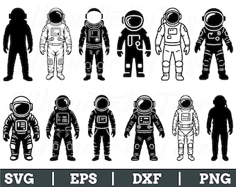 Astronauts Svg, Astronaut Vector, Astronaut Silhouette, Dxf, Png
