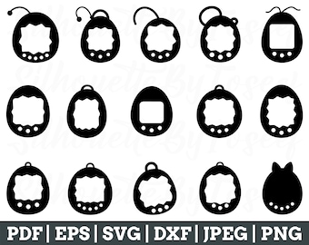 Tamagotchi Svg, Tamagotchi Silhouette, Tamagotchi Cut File, Tamagotchi Vector, Jpeg, Png