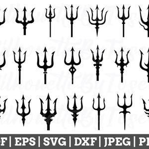Trident Svg, Trident Cut File, Trident Silhouette, Trident Vector, Trident Dxf, Jpeg, Png