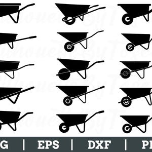 Kruiwagen Svg, kruiwagen silhouet, kruiwagen Vector, Dxf, png