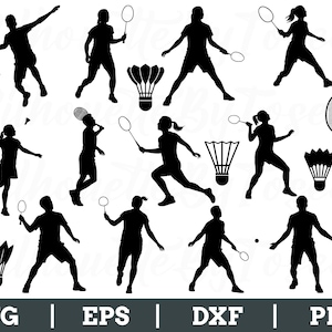 Badminton Svg, Badminton Silhouette, Badminton Vector, Dxf, Png