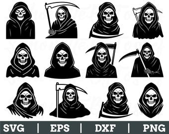 Grim Reaper Svg, Grim Reaper Silhouette, Grim Reaper Vector, Dxf, Png