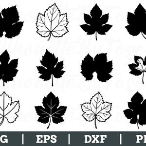 Grapes Leaves Svg, Grapes Leaves Silhouette, Grape Leaf Vector, Dxf, Png