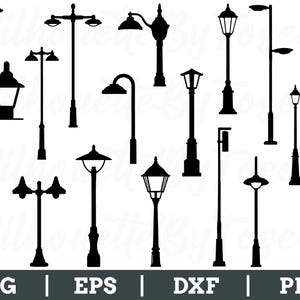 Street Lights Svg, Street Light Silhouette, Street Light Vector, Dxf, Png