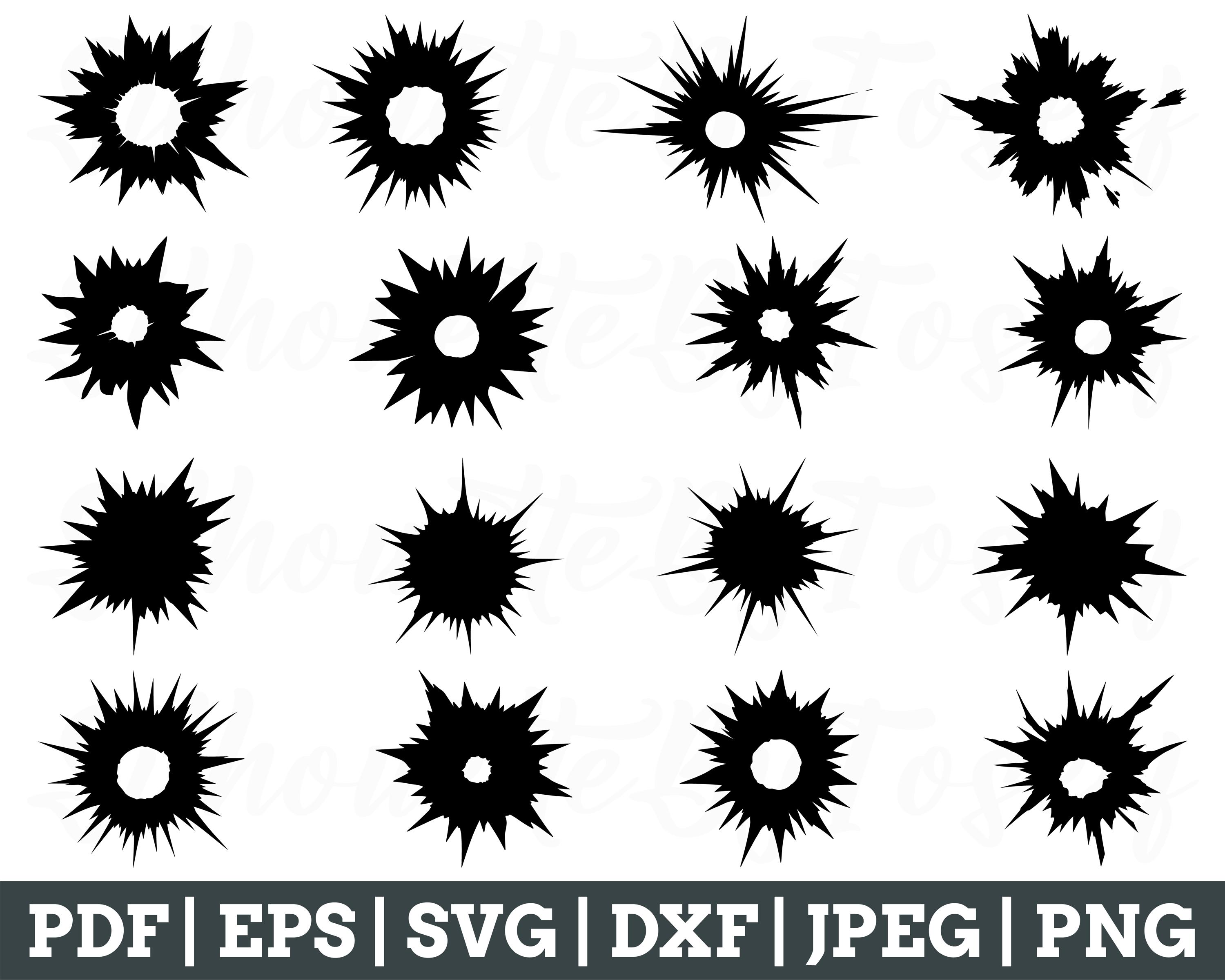 Bullet hole svg - Etsy 日本, image size:3000x2401