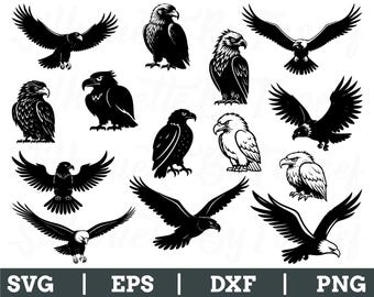 Eagle Svg, sylwetka orła, wektor orła, Eagle Dxf, PNG
