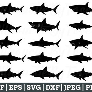 Sharks Svg, Sharks Cut File, Sharks Silhouette, Sharks Cut File, Sharks Vector, Jpeg, Png