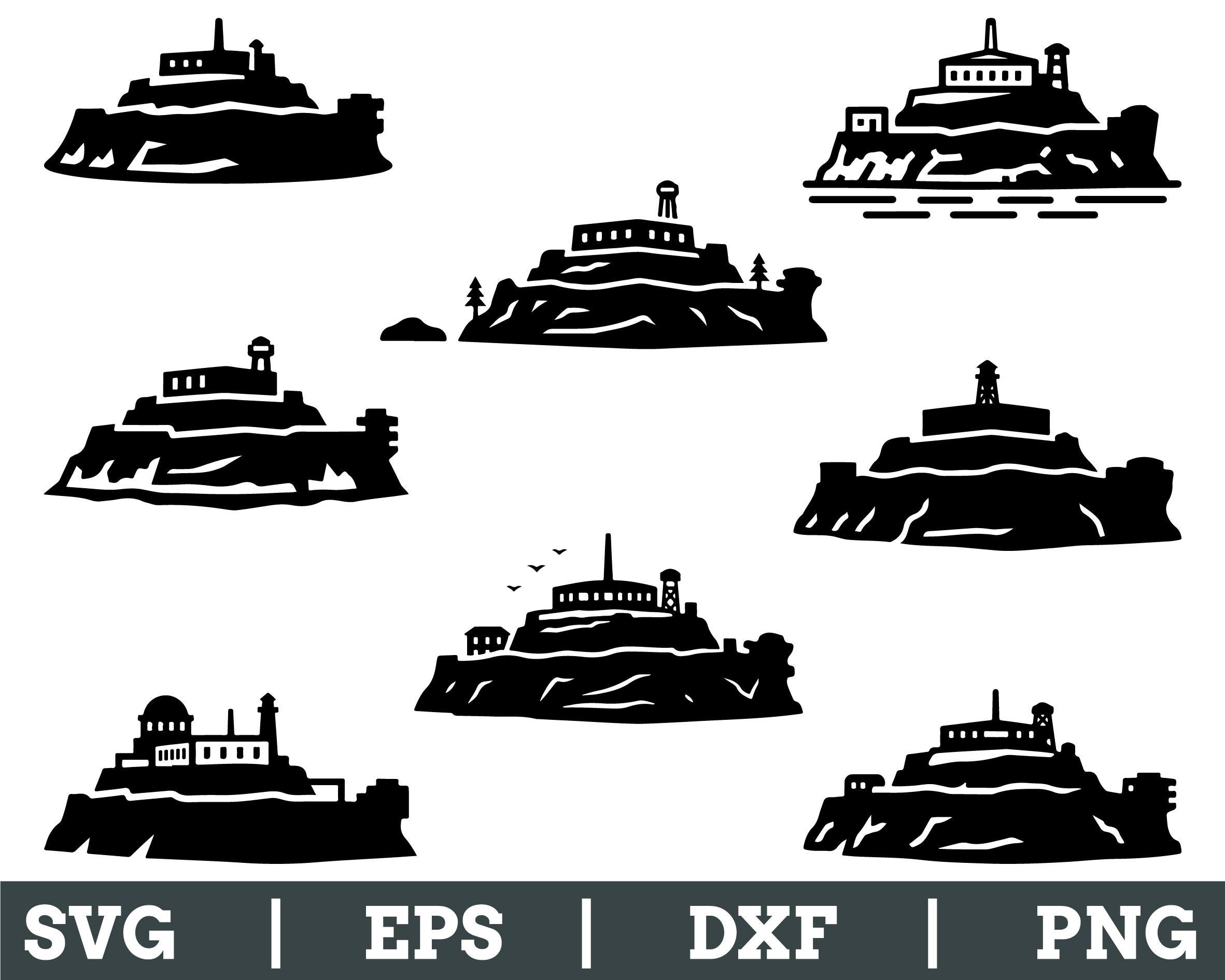 Alcatraz Island Prison Svg, Dxf, Png - Etsy