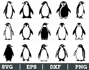 Pinguïn-svg, pinguïn vector, pinguïn gesneden bestand, geschetste pinguïn dxf, png