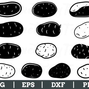 Potato Svg, Potato Silhouette, Potato Dxf, Potato Vector, Potato Cut File, Png