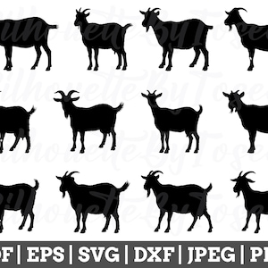 Goat Svg, Goat Cut File, Goat Silhouette, Goat Vector, Goat Cricut, Jpeg, Png