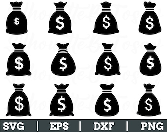Borsa portasoldi SVG, Silhouette di borsa portasoldi, Vettore di borsa portasoldi, DXF di borsa portasoldi, PNG