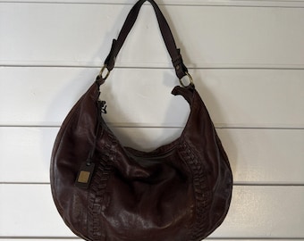 Vintage 1990's Lauren Ralph Lauren Leather Hobo Bag Brown/cognac