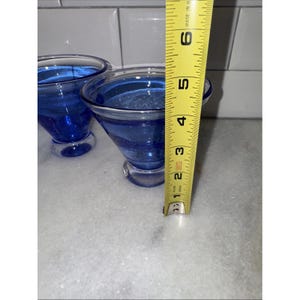 Set 4 Anthropologie Hand Blown GlassBubbleStemlessMartini Cocktail GlassesGW008 immagine 10