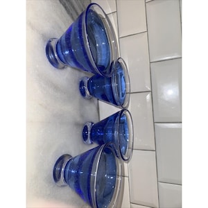 Set 4 Anthropologie Hand Blown GlassBubbleStemlessMartini Cocktail GlassesGW008 immagine 2