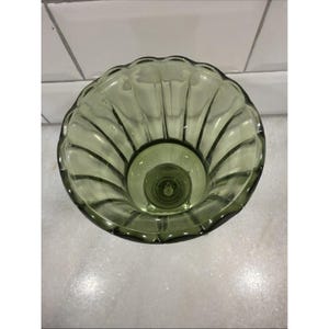 Hazel-Atlas Avocado Green Footed Vase ATC50 Fluted Pedestal 5.75" ES051 image 6