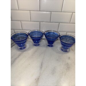 Set 4 Anthropologie Hand Blown GlassBubbleStemlessMartini Cocktail GlassesGW008 immagine 9