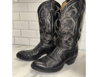 Vintage Black Label Tony Lama Cowboy Boots Men's Size 10 1/2 - Etsy