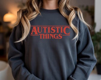 Sudadera con motivos autistas / Sudadera minimalista neurodivergente con cuello redondo / Suéter acogedor para personas con autismo