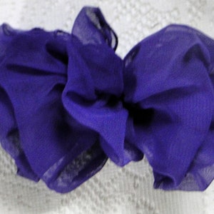 Vintage Purple Hair Bow French Barrette 7&quot;long by 4&quot; wide Filmy Fabric Women&#39;s Ladies Girls Elegant Versatile Stunning Chic Versatile Retro