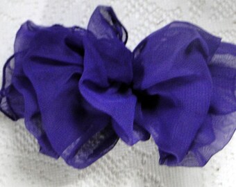 Vintage XL French Hair Bow in Purple Colored, Handmade in  display picture 1
