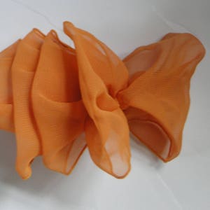 Vintage Light Orange Filmy Hair Bow French Barrette 5 1/2"long by 3 1/2" wide Women's Ladies Girls Accessories Dainty Stylish Versatile Cute