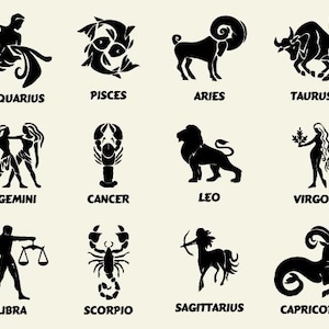 Zodiac sign svg, Zodiac png bundle, Star zodiac constellation svg, Horoscope svg bundle, Astrology svg, Digital Download