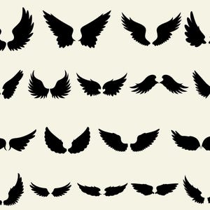 Angel Wings Svg, Angel Wings Clipart, Angel Wings Svg, Wings Svg, Wings Outline, Wings Silhouette, Wing Shape, Cut Files, Instant Download