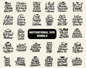 Motivational Svg Bundle, Positive Quote svg, Affirmation svg, Cute Inspirational svg, Saying Svg, Png Files, Funny Quotes cut files