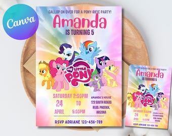 My Little Pony Birthday Invitation Template | Little Pony Birthday | Instant Download : Editable Girl's Party Invite (Digital Download)