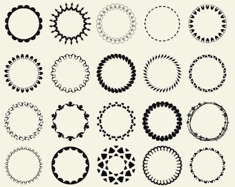 Cadre cercle SVG, cercle SVG, cadre Double cercle SVG, cadre rond Svg, Doodle cercle Svg, cadre Svg, cercle cadre décoration mariage