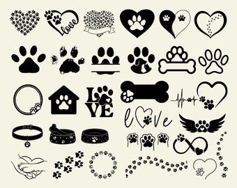 Huella de pata SVG, pata de perro SVG, perro SVG, pata SVG, pata SVG de animal, pata de gato SVG, archivo de corte de huella de pata de perro, archivo de corte de huella de pata, huella de animal SVG