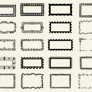 Hand Drawn Frames Svg Bundle, Hand Drawn Borders Svg, Frames Clipart, Rectangle Frames Svg, Wedding Whimsical Elements, Instant Download