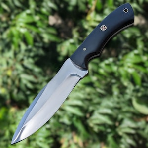 Custom Handmade D2 Steel Hunting and Camping Knife with Micarta Handle & Sheath - D2 Steel Hunting knife - Survival Knife