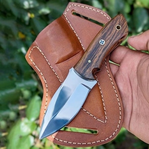 Handmade Carbon 1075 Steel Hunting Knife | High Sharp Blade | Custom Outdoor Knife with Sheath | Bushcraft Survival Gear