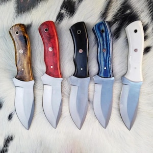 Handmade 1075 Carbon Steel Knife with Sheath | Bushcraft, Skinner, Survival, Camping Knife | Custom Outdoor Gift for Him