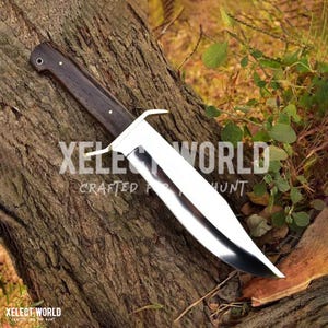 Hand Forged D2 Steel Bowie Knife | Custom Hunting Knife | Full Tang Knife | Outdoor Survival Knife | Gift for Him | Camping Gear